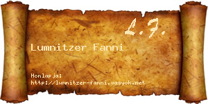 Lumnitzer Fanni névjegykártya